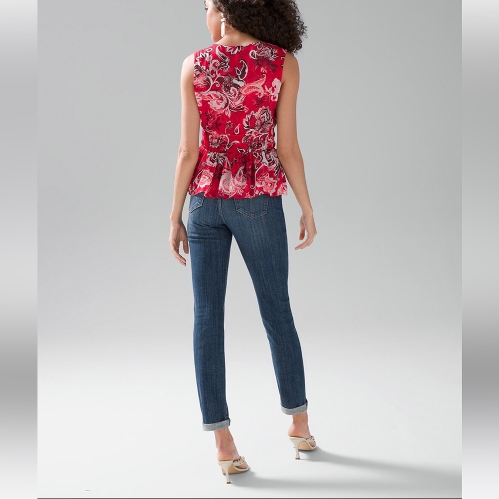 WHBM Sleeveless Romance Print Blouse Size XL - Picture 4 of 6